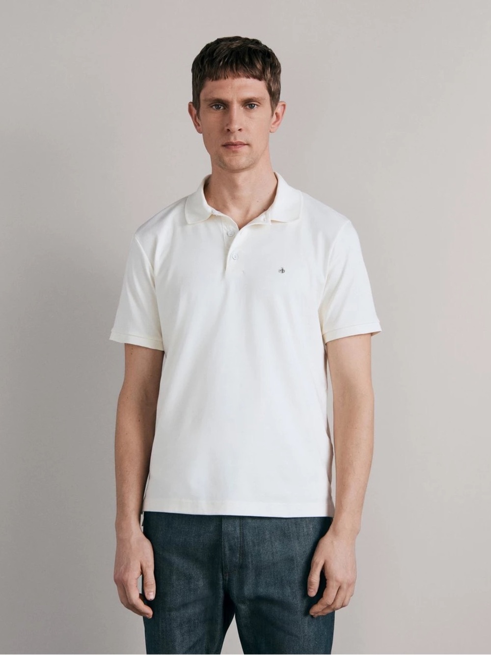 Rag and Bone Men's Classic White Polo Shirt - Short Sleeve
